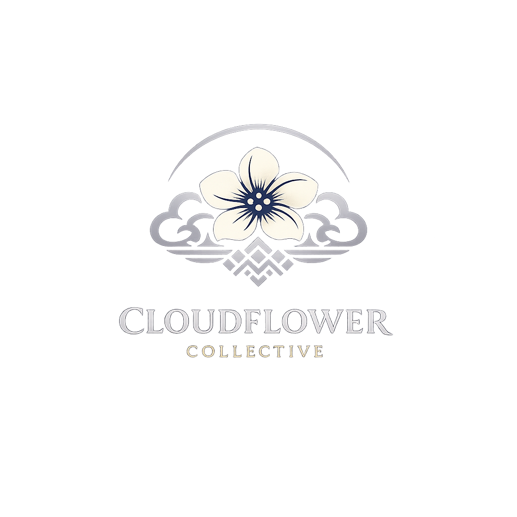 CloudFlower Collective logo featuring a flower above stylized clouds